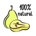 Pear sketch logo. Vector illustration. Hand drawn illustration. Royalty Free Stock Photo