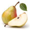 Pear with Slice Isolated on White Background Royalty Free Stock Photo