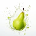Pear Splash: Isolated Illustration With Layered Imagery And Subtle Irony Royalty Free Stock Photo