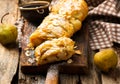 Pear strudel .selective focus. Royalty Free Stock Photo