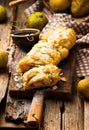 Pear strudel .selective focus. Royalty Free Stock Photo
