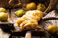 Pear strudel .selective focus. Royalty Free Stock Photo