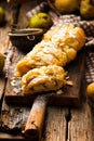 Pear strudel .selective focus. Royalty Free Stock Photo