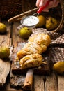 Pear strudel .selective focus. Royalty Free Stock Photo