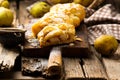 Pear strudel .selective focus. Royalty Free Stock Photo