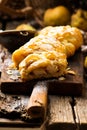 Pear strudel .selective focus. Royalty Free Stock Photo