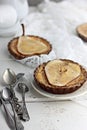 Pear and vanilla custard tarts Royalty Free Stock Photo
