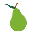 Pear vector icon in a flat style. Isolated fruit illustration on white background Royalty Free Stock Photo