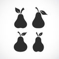 Pear vector silhouette icon