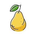 pear whole one color icon vector illustration Royalty Free Stock Photo