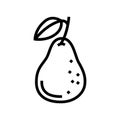 pear whole one line icon vector illustration Royalty Free Stock Photo