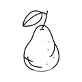 pear whole one line icon vector illustration Royalty Free Stock Photo