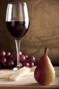 Pear with Wine and Cheese Royalty Free Stock Photo