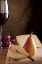 Pear with Wine and Cheese Royalty Free Stock Photo