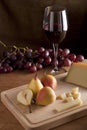 Pear with Wine and Cheese Royalty Free Stock Photo