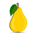 Pear yellow. Cartoon flat style. Isolated on a white background. Vector illustration. fruit Royalty Free Stock Photo