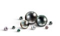 Tahitian black pearls on white background - 3d illustration