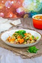 Pearl barley and bacon cassarole Royalty Free Stock Photo