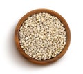 Pearl barley isolated on white background, top view Royalty Free Stock Photo