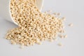 Pearl barley on white background Royalty Free Stock Photo