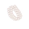 Pearl bead bracelet, twisted armlet on white background