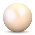 Pearl - Beautiful Realistic Beige 3D Vector - Isolated on White Background with Smooth Shadow