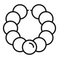 Pearl bracelet icon, outline style