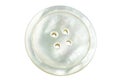 Pearl button isolated on white background, vintage mother of pearl button close up photo Royalty Free Stock Photo