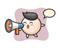 Pearl character cartoon holding a megaphone Royalty Free Stock Photo