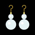 Pearl drop earring, jewelry related icon, flat design