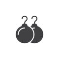 Pearl earrings vector icon