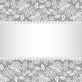 Pearl frame on lace background Royalty Free Stock Photo