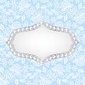 Pearl frame on lace background