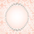 Pearl frame on lace background