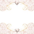 Pearl frame on lace background Royalty Free Stock Photo