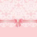 Pearl frame on lace background Royalty Free Stock Photo