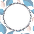 Pearl frame on textured background. Royalty Free Stock Photo