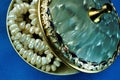 Pearl beads are treasures in a vintage casket.