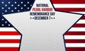Pearl Harbor Remembrance Day Background. December 7. Template for banner, greeting card, or poster. With star, anchor icon, and Royalty Free Stock Photo