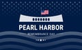 Pearl Harbor Remembrance Day background with USA flag flying at half mast above the sea concept - Best for Pearl Harbor banners,