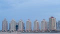 The Pearl Island in Doha, Qatar, is an artificial island with an area of nearly four square kilometers Royalty Free Stock Photo