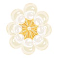 Pearl jewellery icon cartoon vector. Gold jewelry