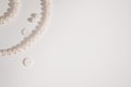 Pearl jewelry on paper with copy space Royalty Free Stock Photo