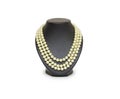 Pearl necklace on black mannequin isolated Royalty Free Stock Photo