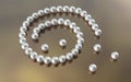 Pearl necklace cut cord.3d illustrate. Royalty Free Stock Photo