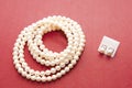 Pearl necklace and earings