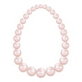 Pearl necklace mockup, realistic style Royalty Free Stock Photo