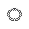 Pearl necklace outline icon