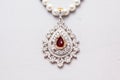 Pearl necklace with a pendant Royalty Free Stock Photo