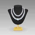 Pearl necklace on a rack Royalty Free Stock Photo